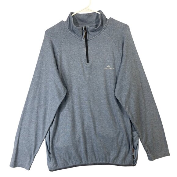 Quicksilver Waterman 1/4 Zip Pullover Men's Large Blue Long Sleeve GUC - Picture 1 of 12